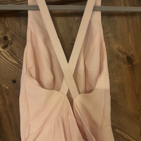 Vera Wang Formal White Collection Bridesmaid Dress Pink Chiffon Jeweled Belt 4 - Picture 13 of 16